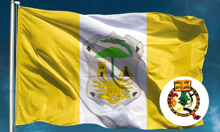 Bandera y Escudo del departamento de Quiché, cuenta con cuatro grupos étnicos como lo son: k’iche, Ixil, Poqomchi’ y Q’eqchi y su clima. Vea mas en: goo.gl/zj5sTh