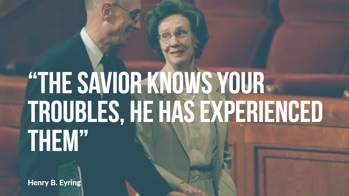 ldsquotebook's tweet photo. "The Savior knows your troubles, he has experienced them."
-@EyringHB 

#PresEyring #GeneralConference #LDSConf https://t.co/KIRsHnK3fP