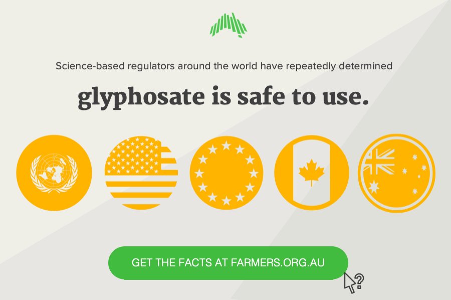 G E T  T H E  F A C T S #Glyphosate is the most widely tested ag-chem on the globe. For > 40yrs the compound has safely delivered Australia environmental &amp; farm productivity benefits. Be informed here ⬇️ farmers.org.au/campaign/glyph… #auspol #ausag <a href="/afsnsw/">Fiona Simson</a>