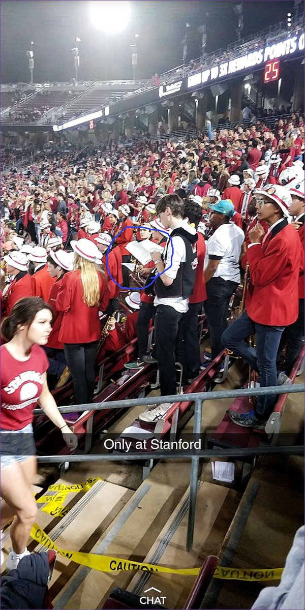 wcorrero's tweet photo. Our Stanford Son @Stanford  Snapped this at the game last night. "Only at Stanford". Another student studying. Richard did admit to looking over some class notes himself on his phone..... #IntellectualBrutality #FearTheTree #LSJUMB https://t.co/DKEvR7KiWg