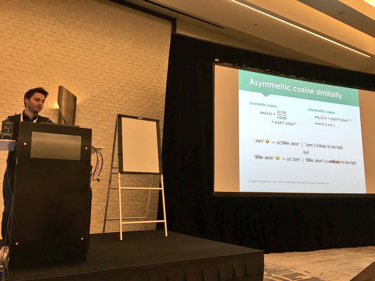 arjenpdevries's tweet photo. MSc student Timo van Niedek presenting his thesis work in Vancouver: proud advisor! MT @SpotifyResearch Shots of #RecSysChallenge2018 Workshop. Papers available @ https://t.co/8PCWCiAUua #RecSys2018 https://t.co/GWvBudzyek