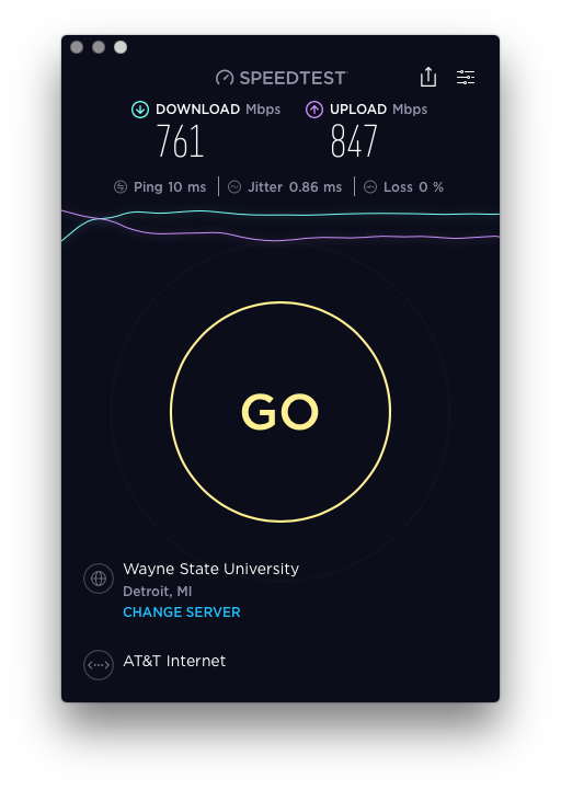 AEtherZcythe's tweet photo. So... We changed ISP's over the weekend. 1000 Mb, FTW! =D
Fiber to the house finally became available in our neighborhood, YAY!!!
I think we are actually exceeding the bandwidth on the speed test end-point... LOL =D =D =D #ATT #LightSpeed #GoodByeComcast #GoodRiddanceComcast https://t.co/bXuhJNtpdp