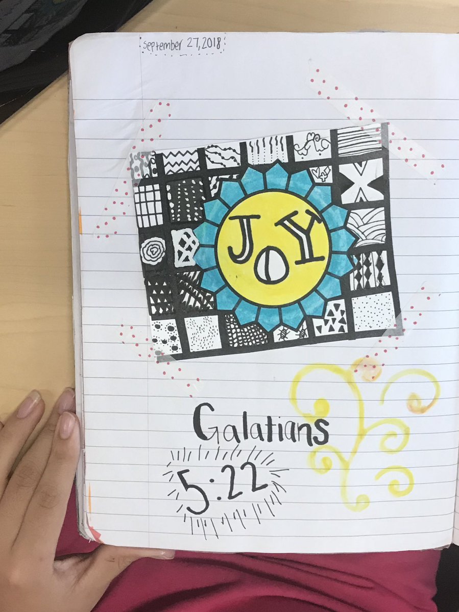 Young_sml's tweet photo. Zentangled, prayed, worshiped, and created in #ScriptureArt class. #FaithJournaling #CreativeActsofWorship #lovetheseMidSchoolers #shinesml #sml1819 https://t.co/6aTHMQuiJX
