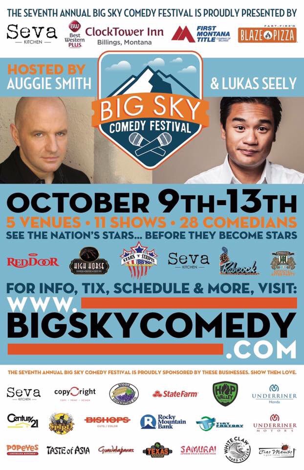 AuggieSmith's tweet photo. Hey Billings! @bigskycomedy starts next week! Tuesday night is The Clean Comedy Show and Rapid Fire Open Mic https://t.co/JlWXwI3PZE