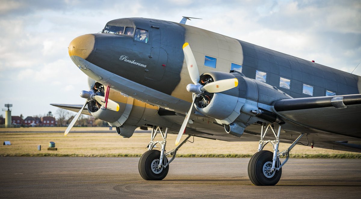 IndigoMusicCom's tweet photo. Nabhaḥ Spr̥śaṁ Dīptam !
True might in 1948 &amp; now back in the fleet. The fully restored &amp; flying worthy DC3 Dakota ‘Parashurama’ joins the flypast in #AirForceDay2018 ceremony. Fun, Young, Patriotic &amp; Proud India thanks @iaf_mcc for keeping our skies safe🙏
#IndianAirForce #IAF https://t.co/ZbogLTqV0z