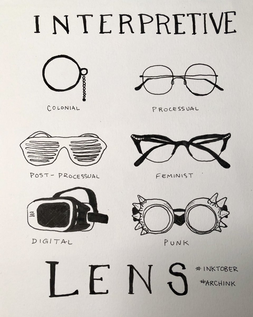 Just squeezed in an #inktober #archink sketch for ‘Interprets’: interpretive lenses in #archaeology. #fiveminutesketch #inktober2018