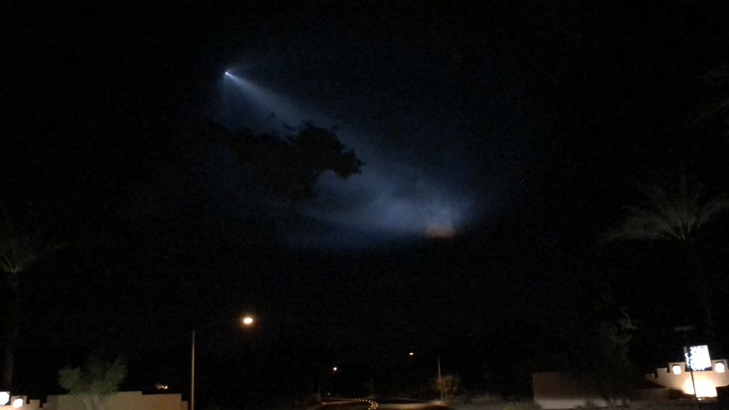 Something just exploded over Palm Springs and is shooting towards the coast.
