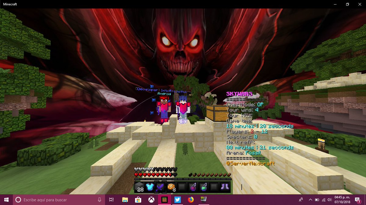 ServerMexicraft's tweet photo. 🔥Nueva Actualización del Servidor 🔥

🌟 THEBRIDGE
🌟 UHC-MEETUP
🌟 SkyWars

IP
♥ https://t.co/70UeDORLl9
♥ 19132

Versiones
🌟 1.1x and 1.7

Owner🔥
@ada0210_ 
@ImMiguePvP2

Support🔥
@ImNotChxter

Dev🔥
@LuisQG_ https://t.co/hjPBf50RYf