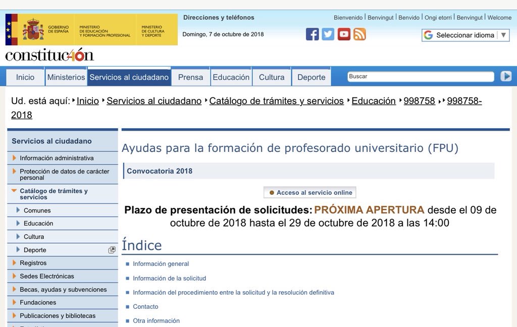 GardeJulian's tweet photo. .@uclm_es @UCLMeid A partir de mañana 9-octubre  y hasta el 29 del mismo mes a las 14.00 puedes solicitar un contrato #FPU2018 de @CienciaGob para hacer tu tesis doctoral con nosotr@s. La convocatoria se publicará tb mañana martes 9/10/18. Más información: https://t.co/oZoxdBUzUF https://t.co/2h7fbSl7Hh
