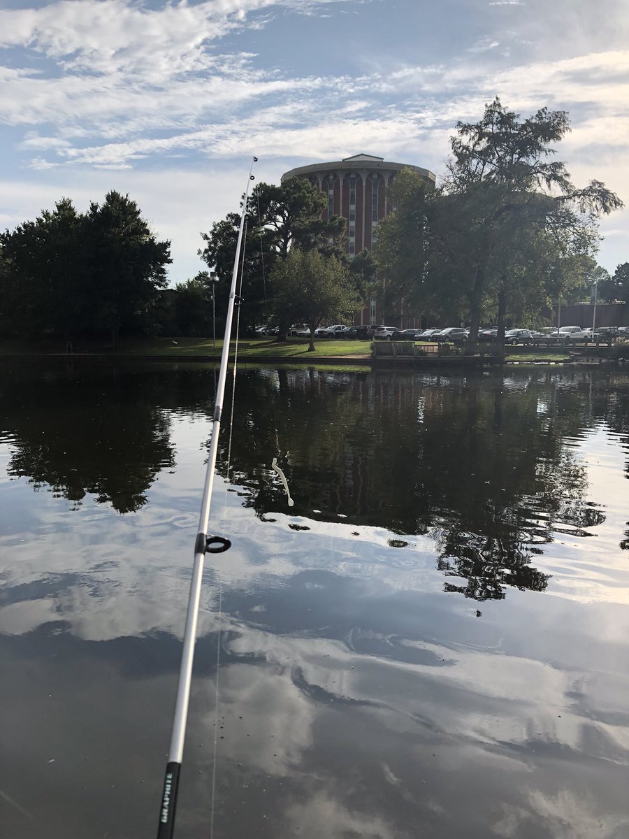 Not many campuses a golf coach can fish on a Sunday afternoon. Don’t worry @Livelifeoutside catch n release always! @SFASU #AxeEm