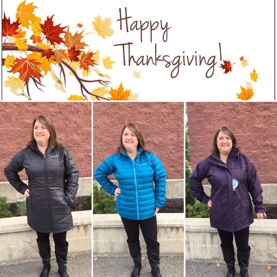 14Addition's tweet image. Happy Thanksgiving wishes to everyone!

This Thanksgiving Monday, October 8th, we will be celebrating at Fashion Addition with Columbia. For one day only you can have that fabulous sportswear coat at 25% off. Just look at these amazing fall wear coats that Shayla has picked.