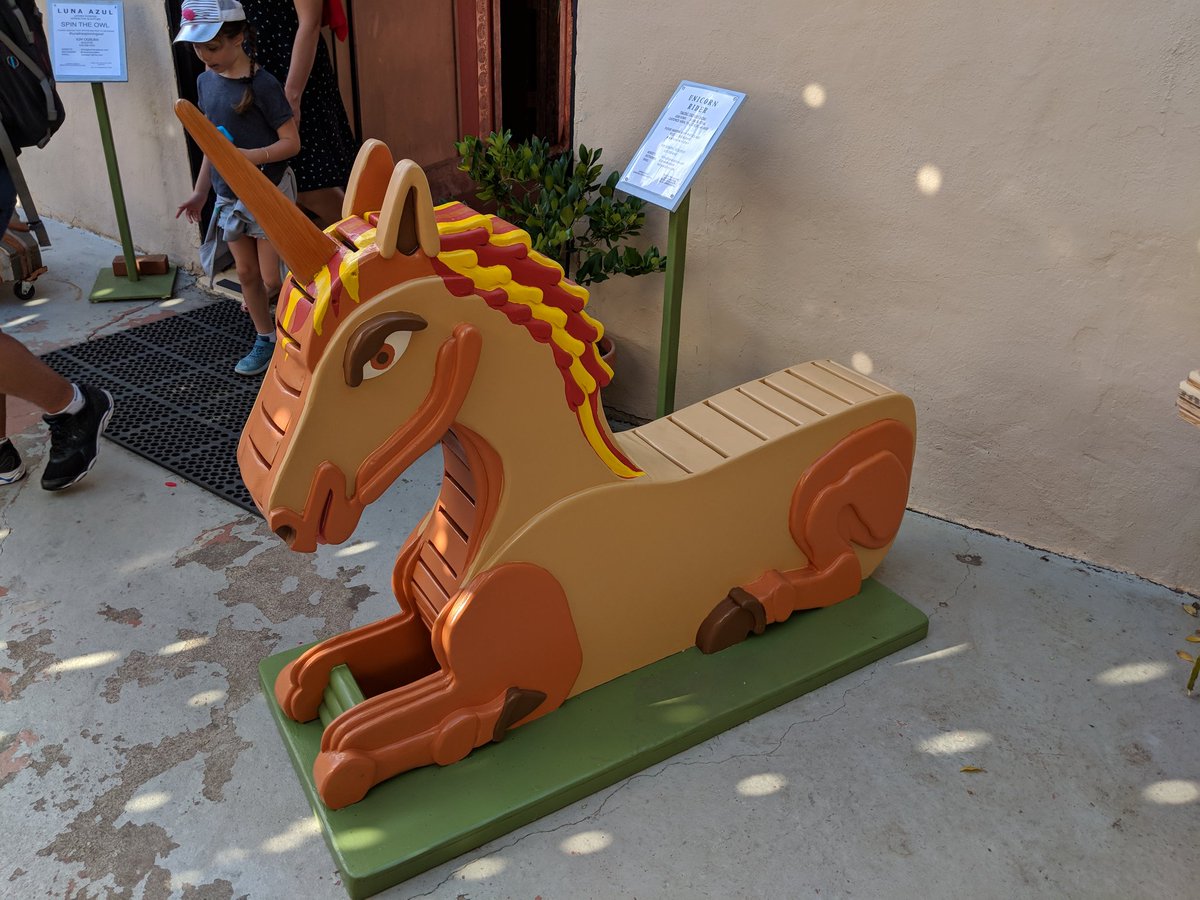 Need a moment to find your next adventure at #makerfairesandiego? Take a seat on a mermaid 🧜‍♀️ Mad Hatter 🎩⌚ or unicorn! 🦄 🏖️