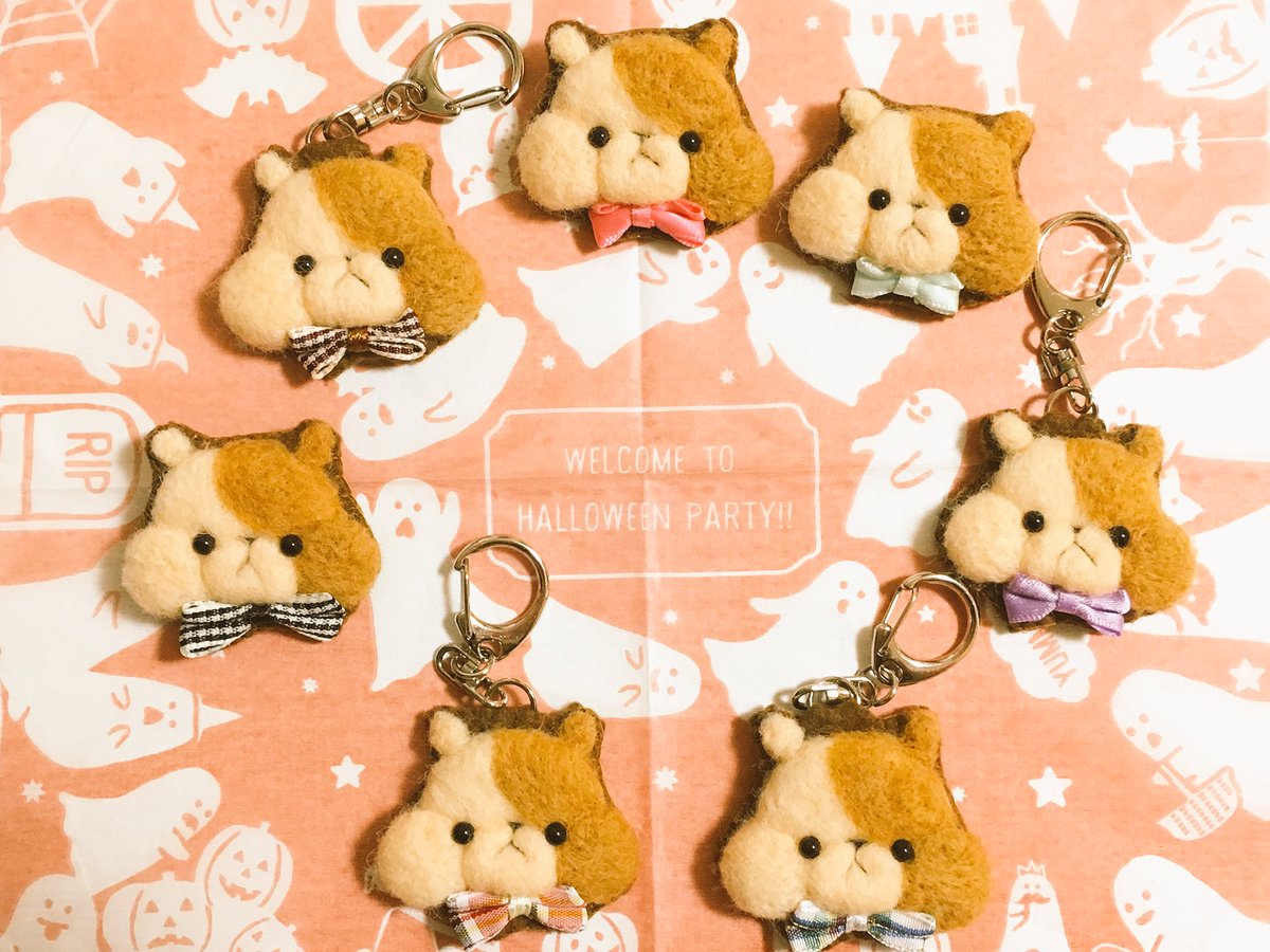 はるレーベル ハムスターさん 羊毛フェルト ブローチ キーホルダー
