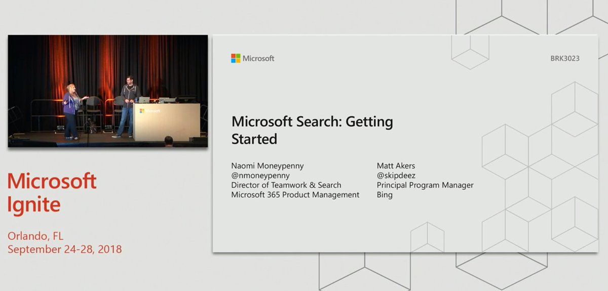 MicrosoftSearch's tweet photo. View this #MSIgnite session to learn about getting started with #MicrosoftSearch. The session slide deck and on-demand video are also available for download. https://t.co/qQj8tT24Bo https://t.co/qhF88bDtJP
