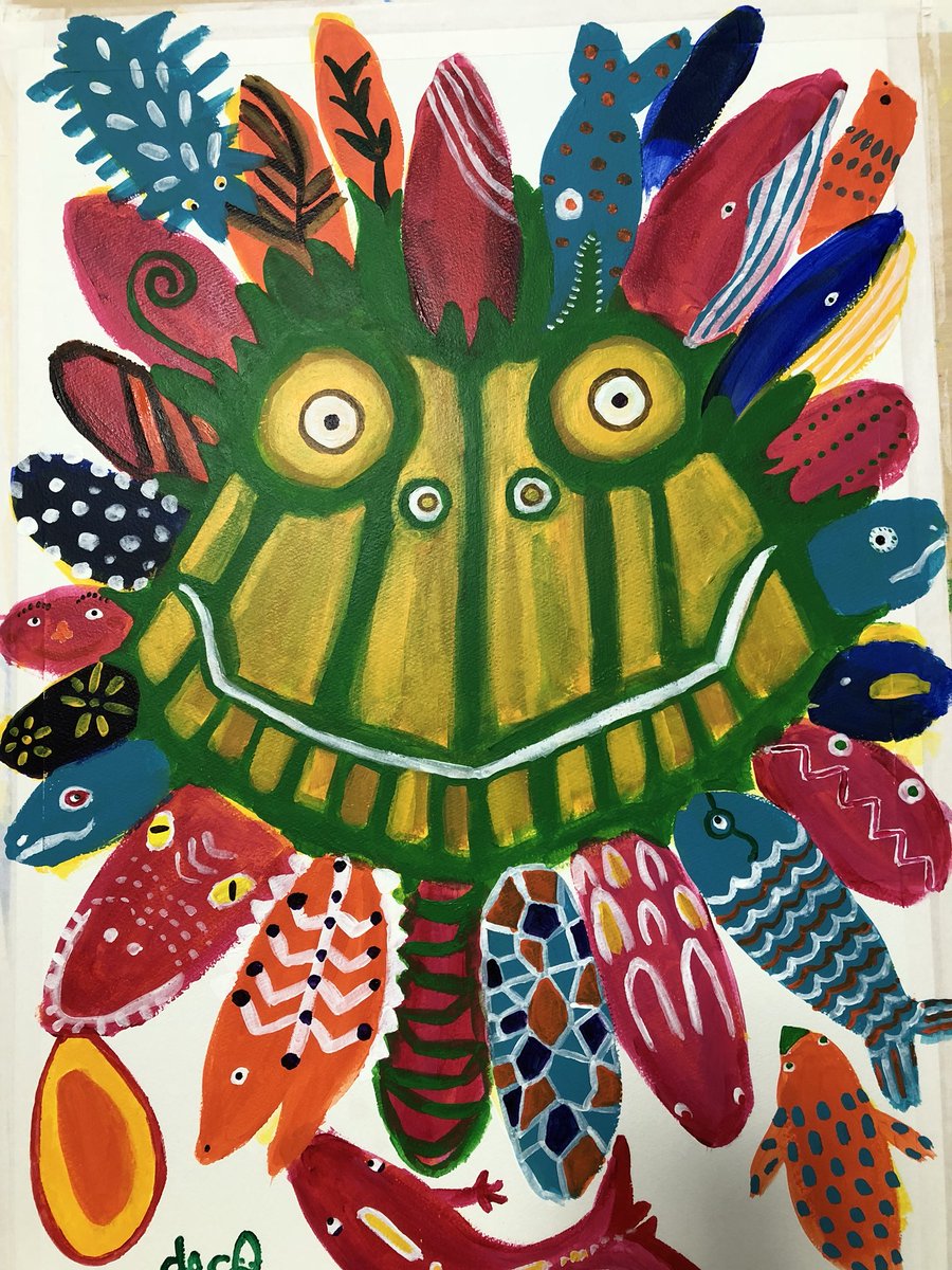 Deco3yoshida's tweet photo. 久しぶりに絵を描きました。
#deco#絵#アクリル https://t.co/dujFFFEWna