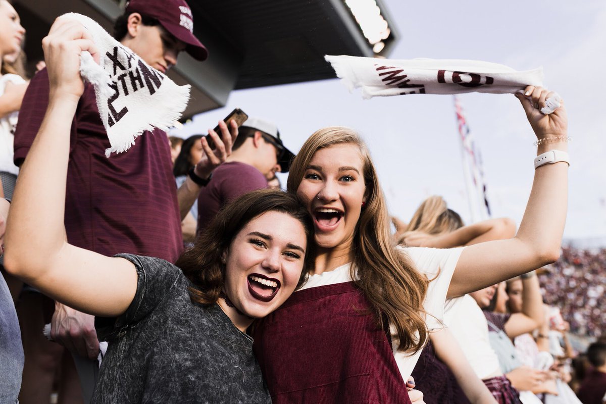 FLiC_TAMU's tweet photo. An Aggie victory and 11 features on the Jumbotron!!! Yesterday was a win for these FLiCsters!! https://t.co/PHasQKg0S8