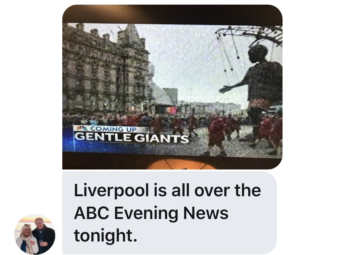 PeteCityPrice's tweet photo. All over American TV @mayor_anderson @lpoolcouncil @TheGuideLpool #GianteSpectacular https://t.co/iW5KwBAfRS
