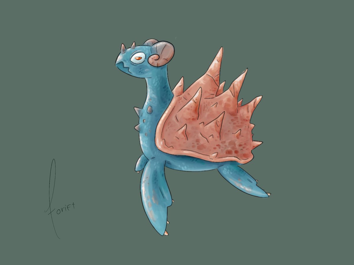 DaviDen's tweet photo. Metanian fossil Lapras

An extinct Pokémon adapted to live in polluted waters 
I’m learning how use digital art so if you have any tips or ideas of how I should improve I’d really appreciate it https://t.co/egeEhYwsjZ