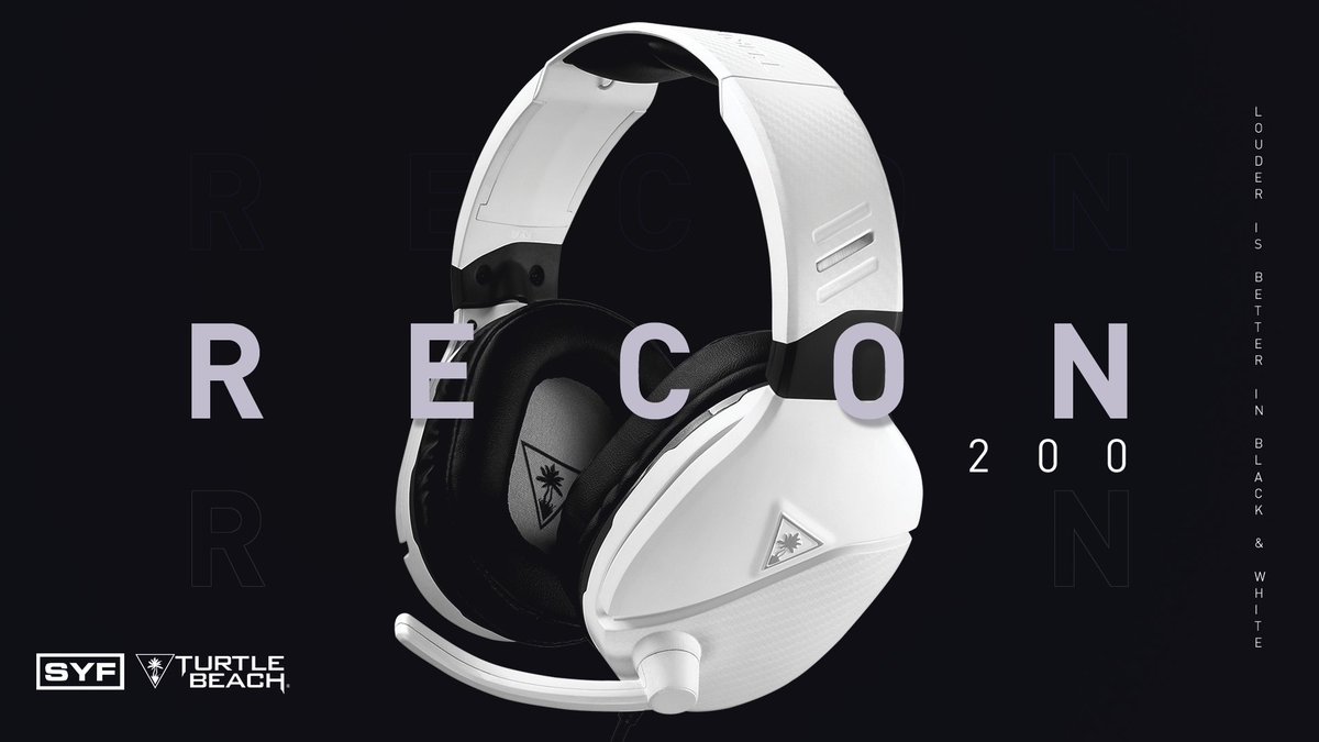 SYFGAMING's tweet photo. "Louder is Better in Black and White"

Immerse yourself with the @TurtleBeach Recon 200 Headset today: https://t.co/FiSSlEFCcO https://t.co/ENrRuacI7Q