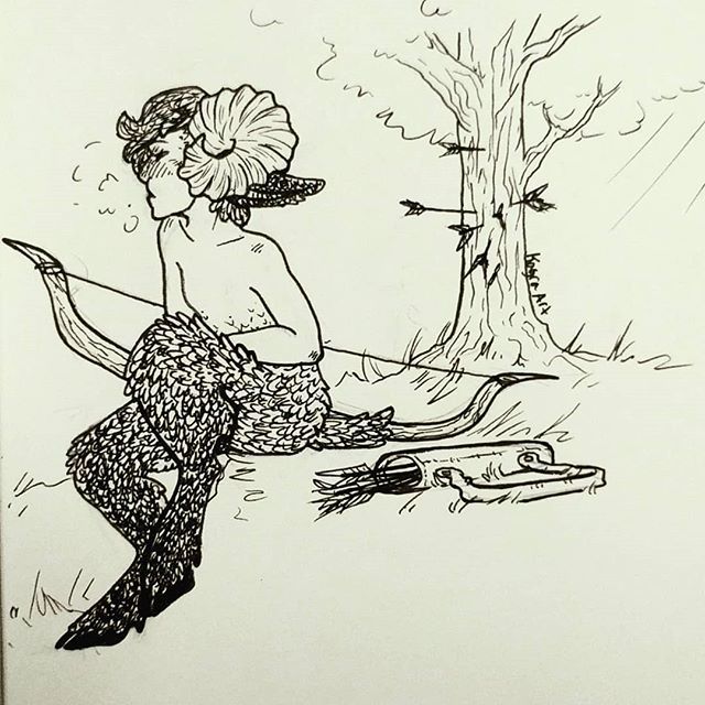 kagra280's tweet photo. Inktober day 7.  Exhausted Satyr. #inkdrawing #inktober #inktober2018 #ofmonstersandmyths #satyr #exhausted https://t.co/B3s03FM479 https://t.co/X2ddppiUNx
