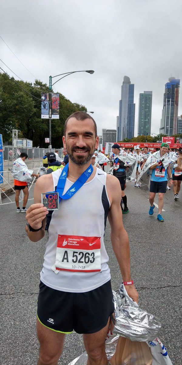 Marathon de Chicago : 3:07:07
C’était mon 26ème marathon et la 3ème étoile ⭐️⭐️⭐️ sur les 6 World Major Marathons #ChicagoMarathon2018 #AbbottWMM