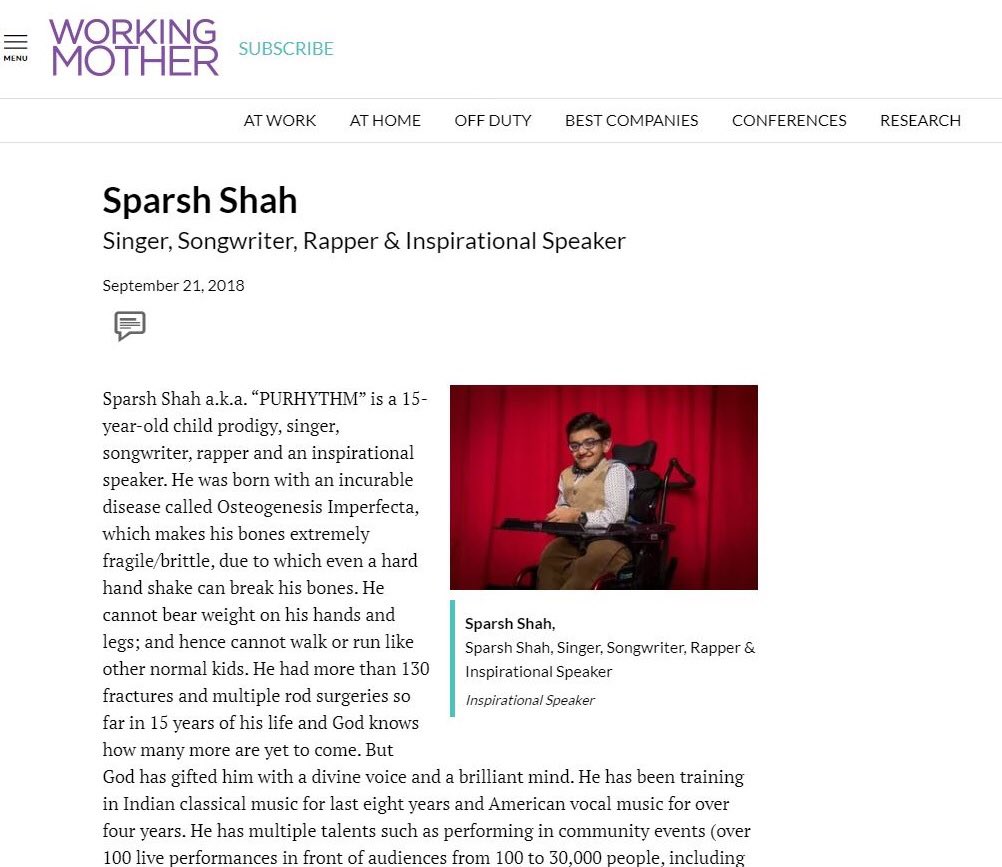 SparshPurhythm's tweet photo. Let’s make this world a better place for working moms and families! I am excited to open the Gala Awards Dinner: Working Mother 100 Best Companies in NYC this Tuesday, October 9, 2018!
https://t.co/8ReDY7BzH1
#Sparsh #SparshShah #Purhythm #WorkBeyondSummit https://t.co/KOTLtj6Fmr
