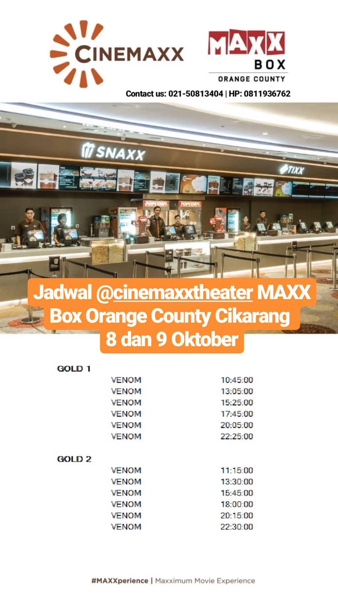 Cinepolis Indonesia On Twitter Selamat Siang Berikut Jadwal Cinemaxxtheater Maxx Box Orange County Hari Ini Dan Besok