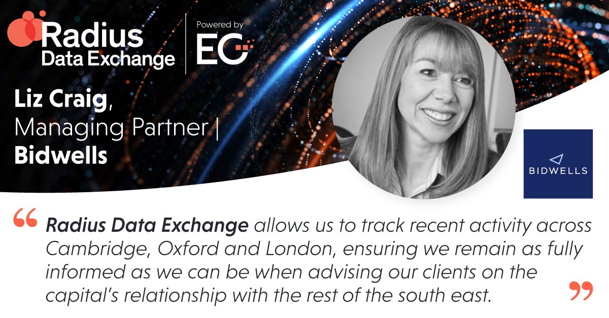 Estates_Gazette's tweet photo. Liz Craig, Managing Partner from Cambridge-based @Bidwells explains how regional data from Radius Data Exchange helps deliver their competitive advantage #mostinformed #realestatedata #futureofdata #radiusdx #futureofrealestatedata https://t.co/odXTo1wkGu https://t.co/ceHFCfnaU4