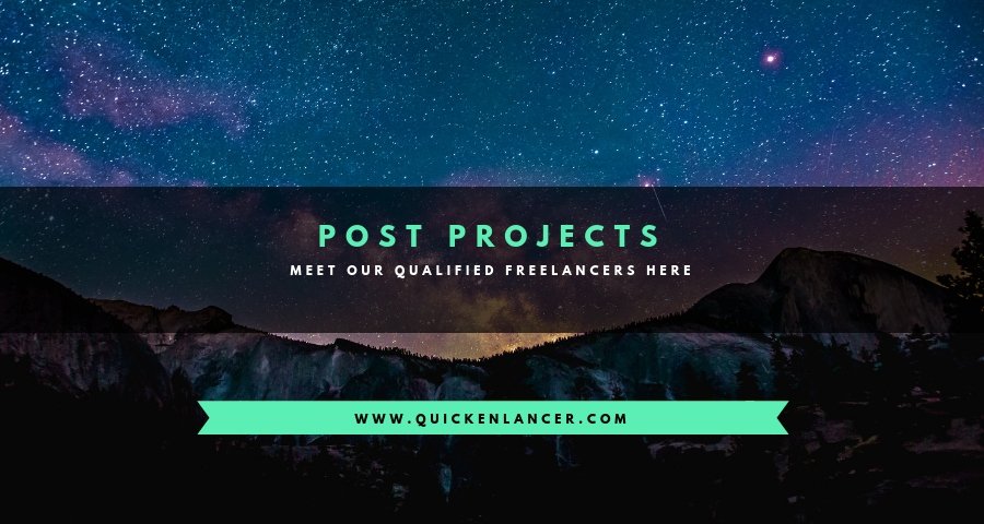 Quickenlancer's tweet image. Post projects on our platform

Visit - quickenlancer.com

#postprojects #getprojects #quickenlancer