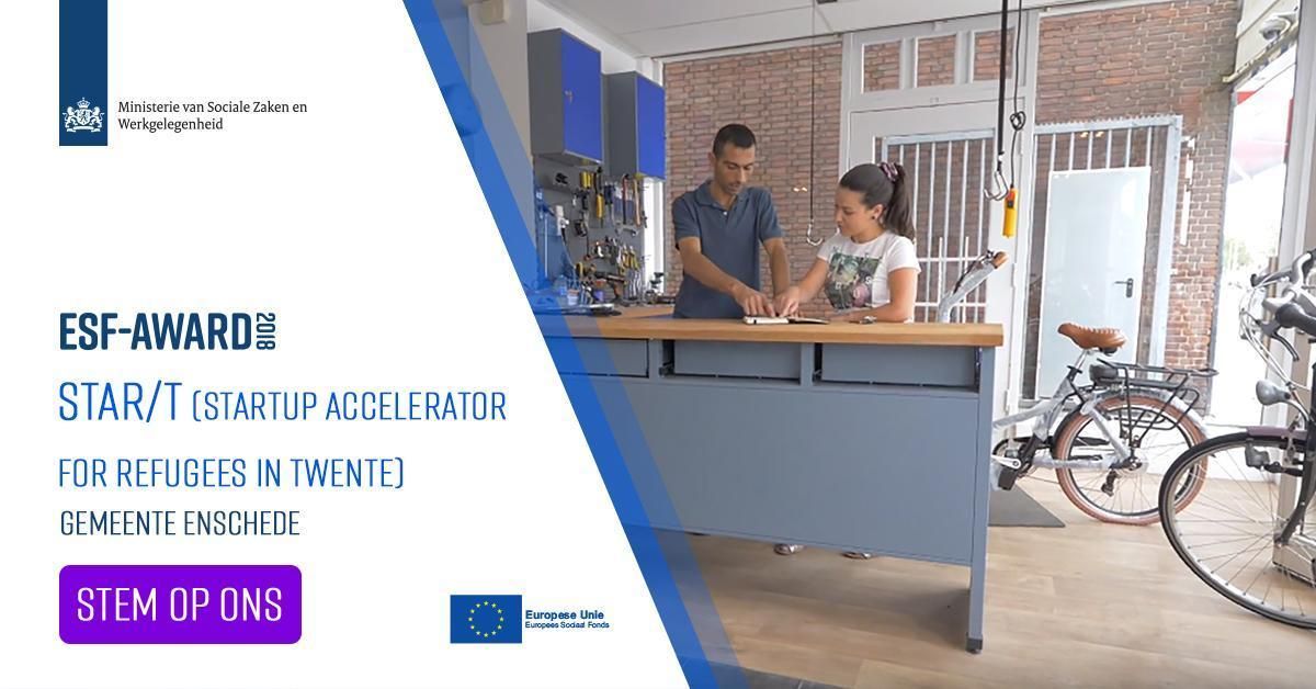 In support of STAR/T in Twente, DELITELABS has helped train 35 Migrant Entrepreneurs! The Ministry of Social Affairs &amp; Employment has recognised this initiative as a top ten finalists of the European Social Fund Award 2018. We need your help! Vote now! buff.ly/2ygF5jy