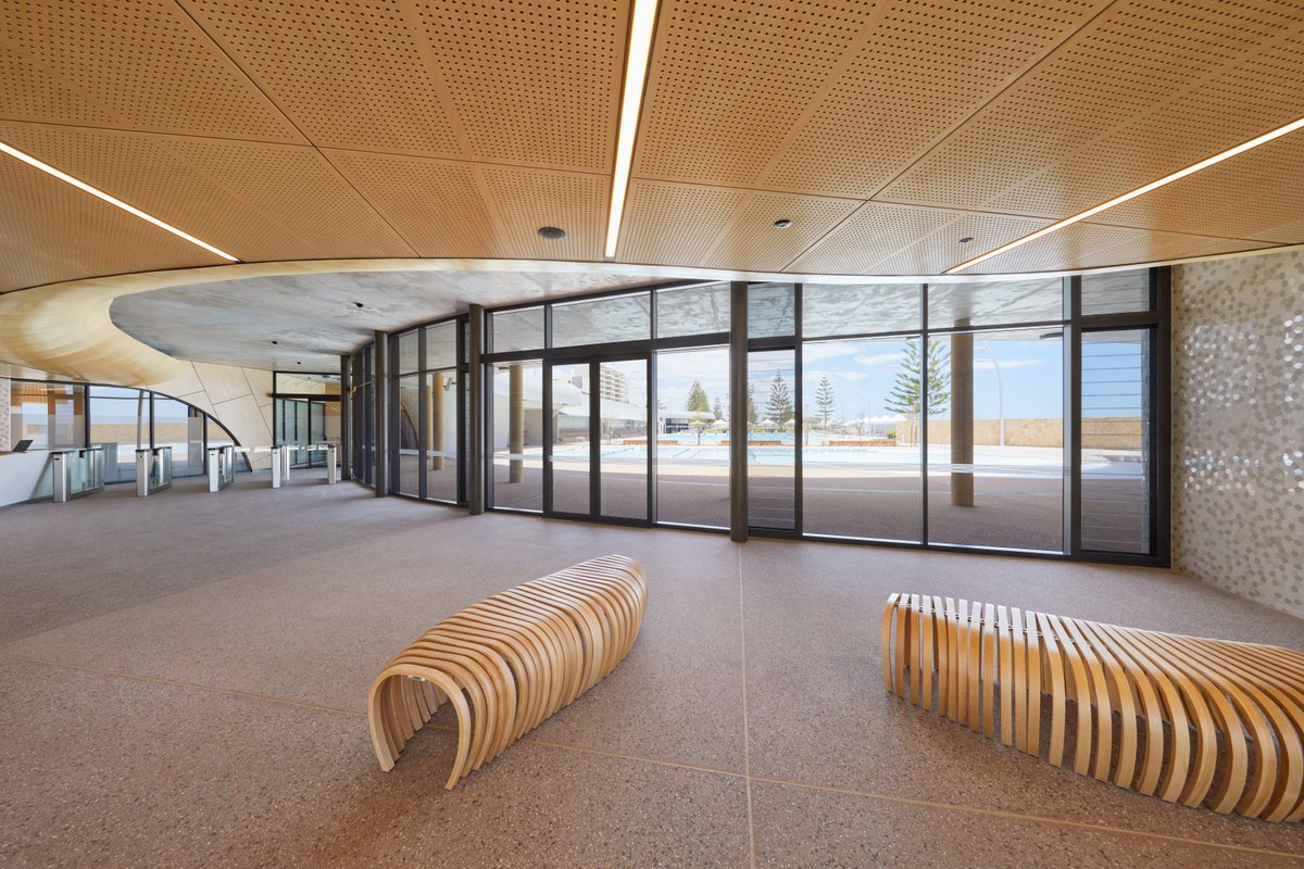 DesignByThem's tweet photo. Ribs Benches by Stefan Lie at Scarborough Pool foyer designed by Christou Design Group 🏊‍♀️
Photo by: Douglas Mark Black Photography
https://t.co/n0jdbb257m https://t.co/ba7HNRYjle