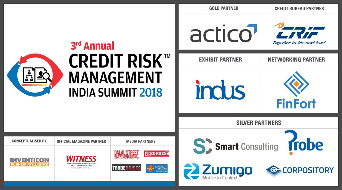 InventiconBI's tweet photo. 3rd #CreditRiskManagementIndia Summit 2018 welcomes partners: @ACTICO_en  #CRIF #smartconsulting #Probe @Zumigo1  @Corpository1 @IndusSoftware  #FinFort Last 2 days to register: https://t.co/b35tJS4dVc
#CreditRisk #creditmanagement #RiskManagement #riskmanagementtools https://t.co/C4TFhF5N5q