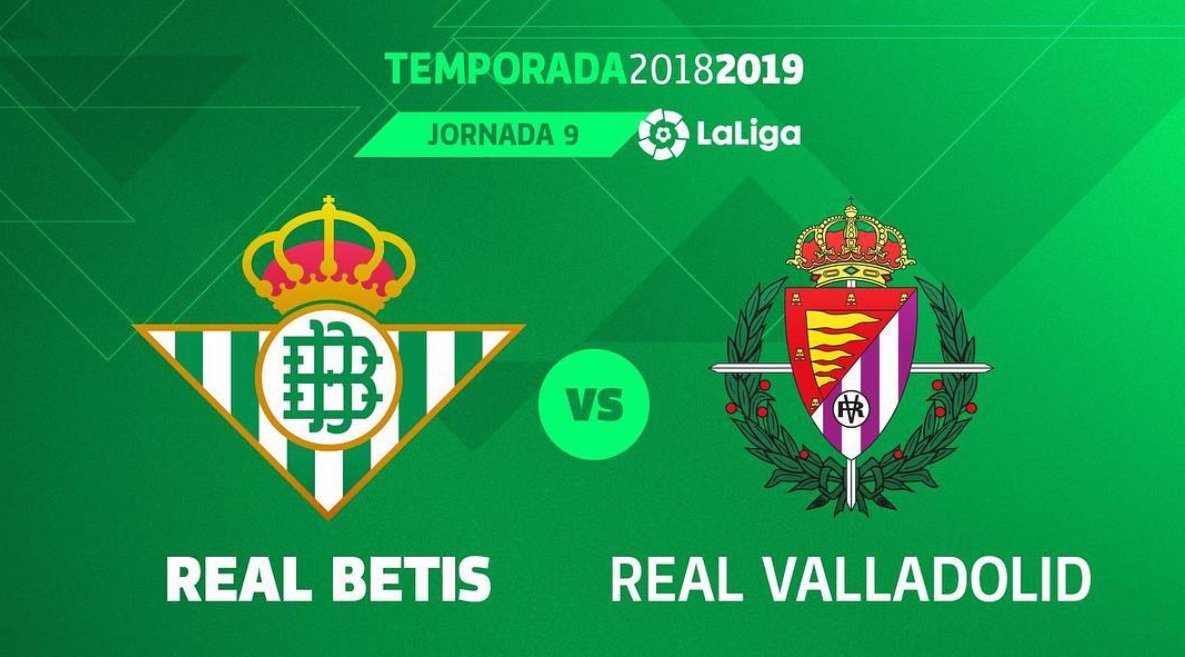 InRealBetis1907's tweet photo. ⚽️PRÓXIMO PARTIDO:
Real Betis💚  vs  💜Valladolid

🏟 Estadio: BENITO VILLAMARÍN 
⏰ Hora: 20:45h
📆 Día: 21/10/2018

💚¡Mucho BETIS!!!
#DiaDeBetis #Betis https://t.co/htHwGeFqnI
