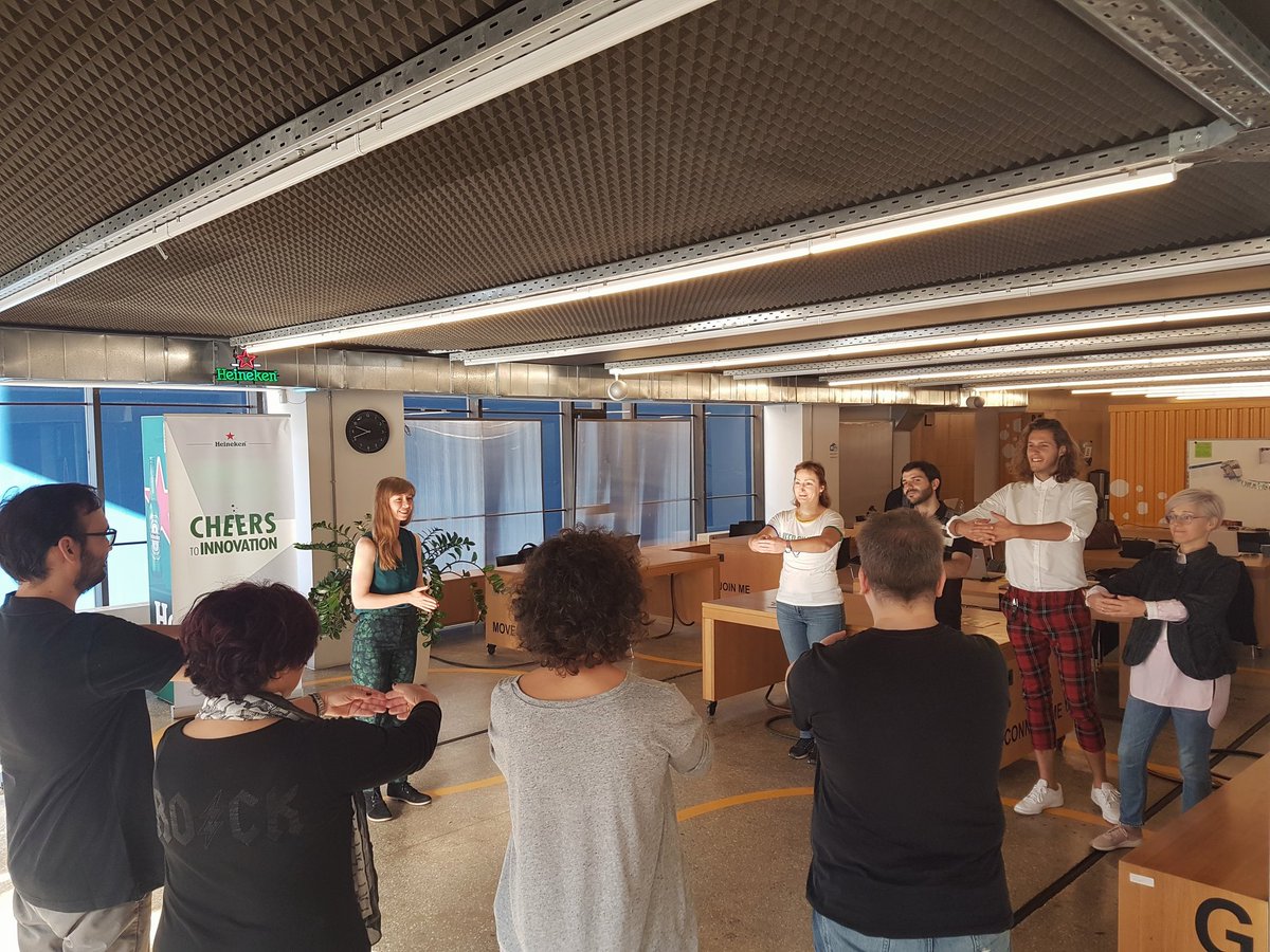 OrangeGroveGr's tweet photo. Is there a better morning energiser than the rock, paper, scissors game?
Our new start-ups from "Ideas that change us" programme continue their training with @ideahackers!
#ideasthatchangeus #orangegrove #startup #incubator #nnhellas #ideahackers https://t.co/nv10izlyvY