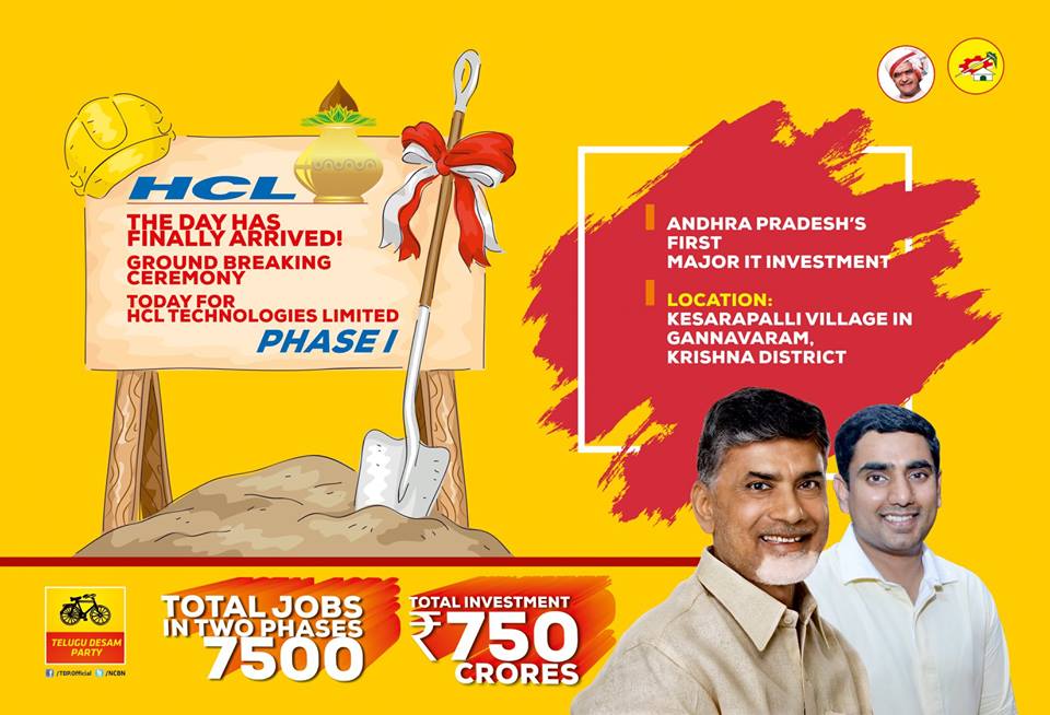 MyTeluguNews's tweet photo. - Andhra Pradesh’s First Major IT Investment
- Location: Kesarapalli village in Gannavaram, Krishna District
- Total jobs in two phases: 7500
- Total investment: Rs. 750 Crores
#HCLInAP #OneLakhITJobs https://t.co/BhOvnVyVwl