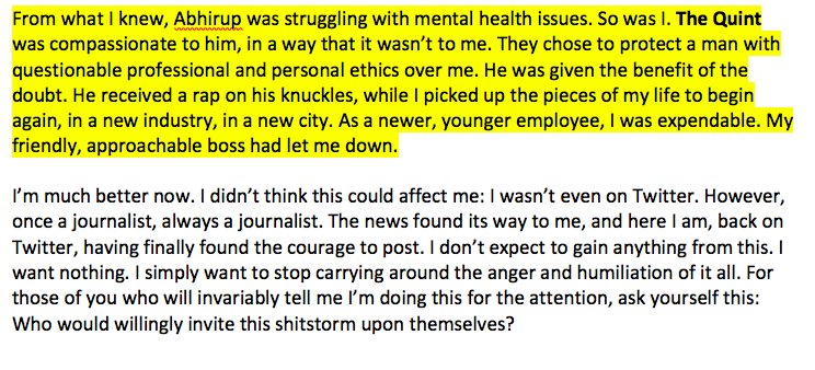 purks92's tweet photo. #metoo because I can't live with this anymore. This happened while I was working at @TheQuint (2016-2017) and the toll it has taken on my physical and mental health is enormous. Right now, I only wish to be heard and believed. https://t.co/JSZ7vumxR7