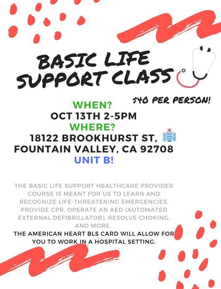 fvhsaha's tweet photo. Basic Life Support Certification Class! Don't miss out on this valuable opportunity! Link to sign up: https://t.co/TKEG9aw9Fn https://t.co/WkBDSDXdJ4