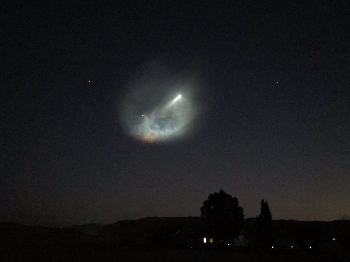 AdamPBreen's tweet image. #SpaceX launch as seen from Tres Pinos, California. @NWSBayArea