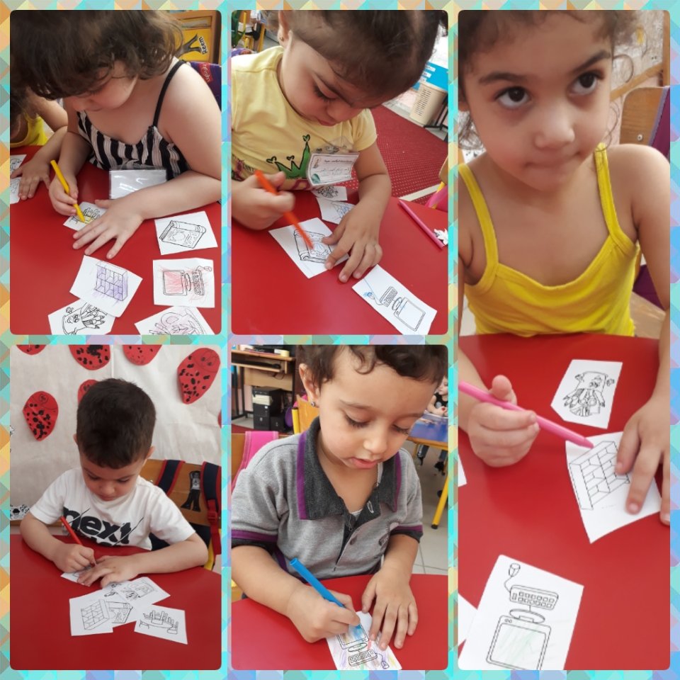 saadieh_r's tweet photo. After introducing classroom items, KG1 "A" learners colored the pictures and pasted them on their booklets #ClassroomItems #Color #Paste @DawhaHighSchool @FThaalby https://t.co/DWaIqZUtKl