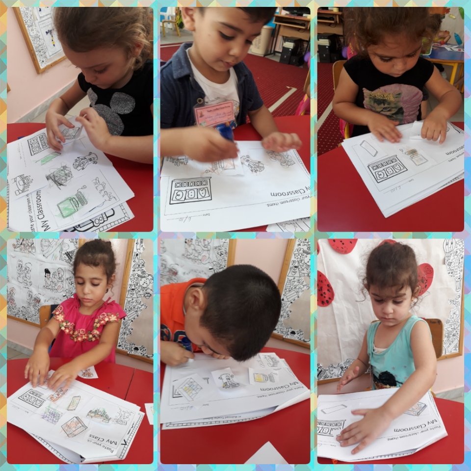 saadieh_r's tweet photo. After introducing classroom items, KG1 "A" learners colored the pictures and pasted them on their booklets #ClassroomItems #Color #Paste @DawhaHighSchool @FThaalby https://t.co/DWaIqZUtKl