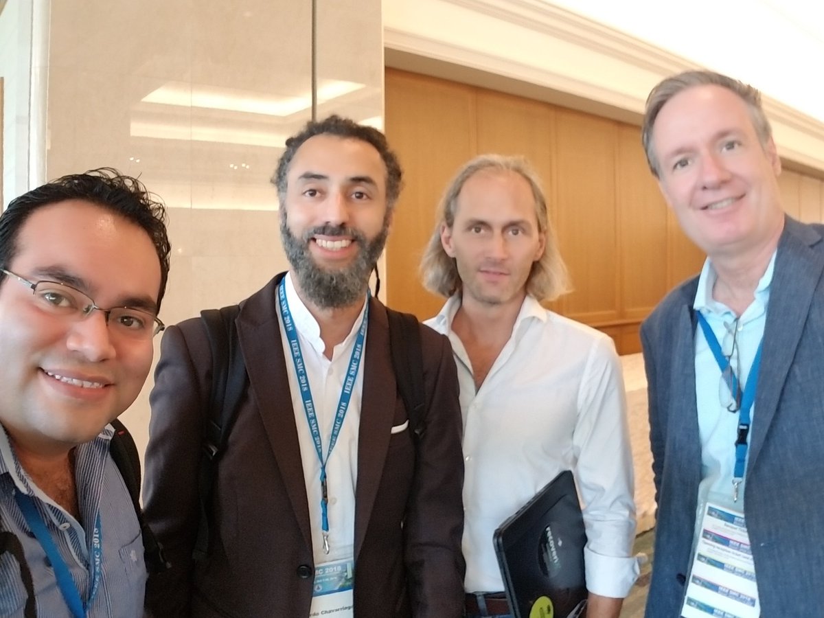 PenalozaJapan's tweet image. Nice to personally meet  @chavarriagaBCI, rockstar BCI scientist from EPFL in Switzerland, @ChristophGuger, CEO of @gtec_BCI from Austria, and 
@IEEEBrain Initiative Chair, Paul Sajda from Columbia University in the US, at the #IEEESMCS #SMC2018Conference in Miyazaki!
