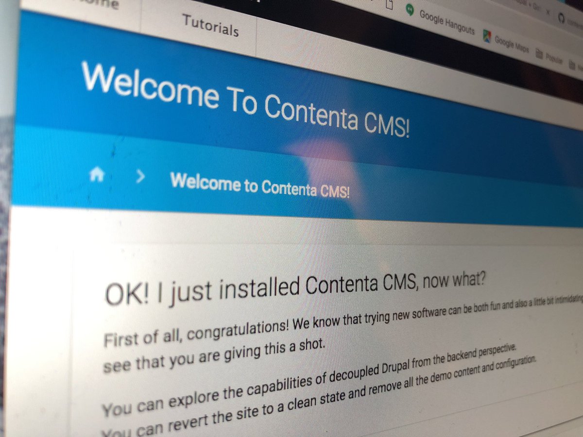 It's Sunday night, and what am I doing? Installing <a href="/contentacms/">Contenta CMS</a> via <a href="/Docker/">Docker</a> to see if I can port my shiny new #reactjs skills to API-first #drupal.
Wish me luck 🤯
