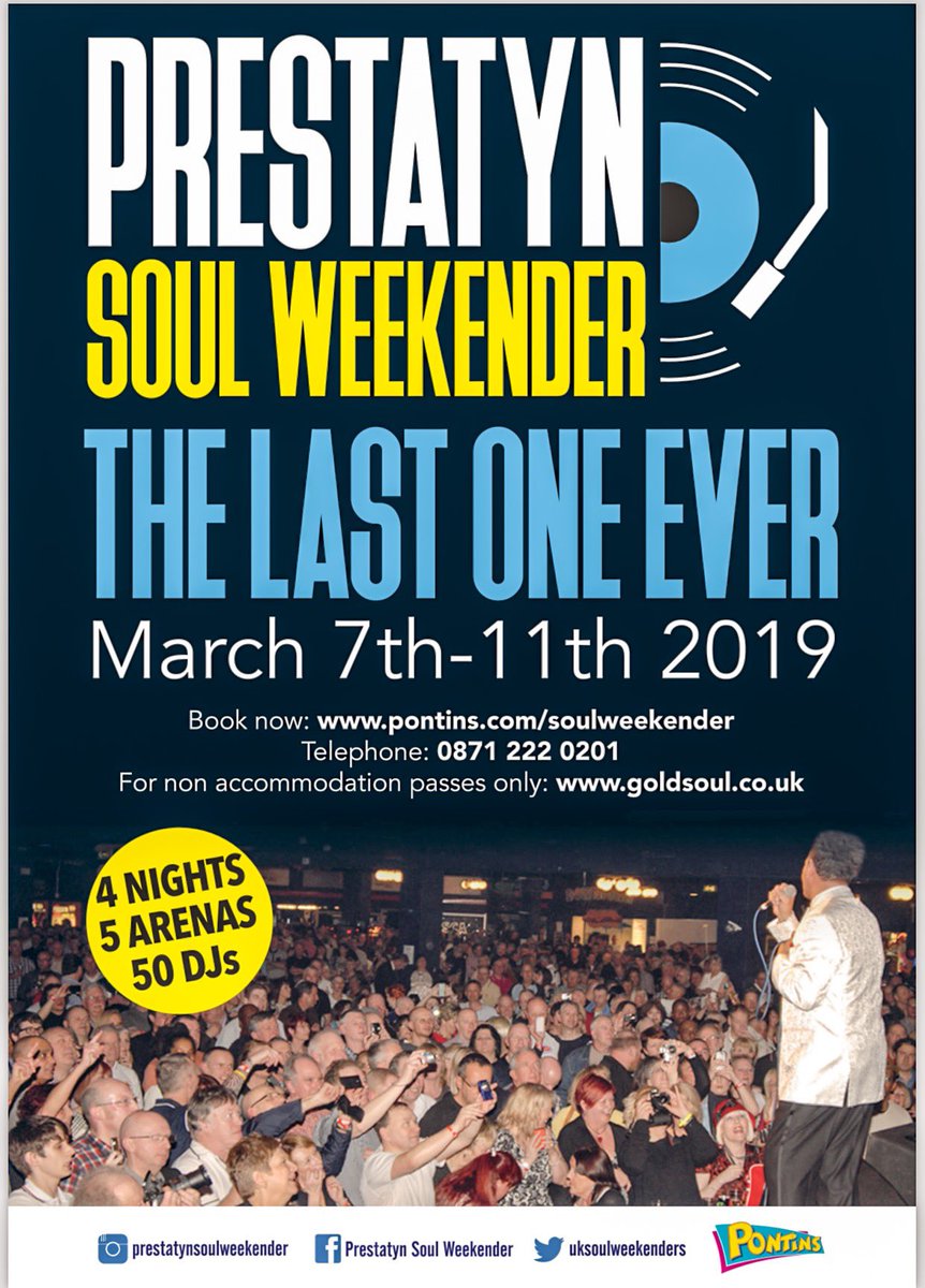 Prestatynsoul's tweet photo. The last #northernsoul #weekender @Pontins #prestatyn Book now. #goldsoulevent https://t.co/MyyNrue0nZ