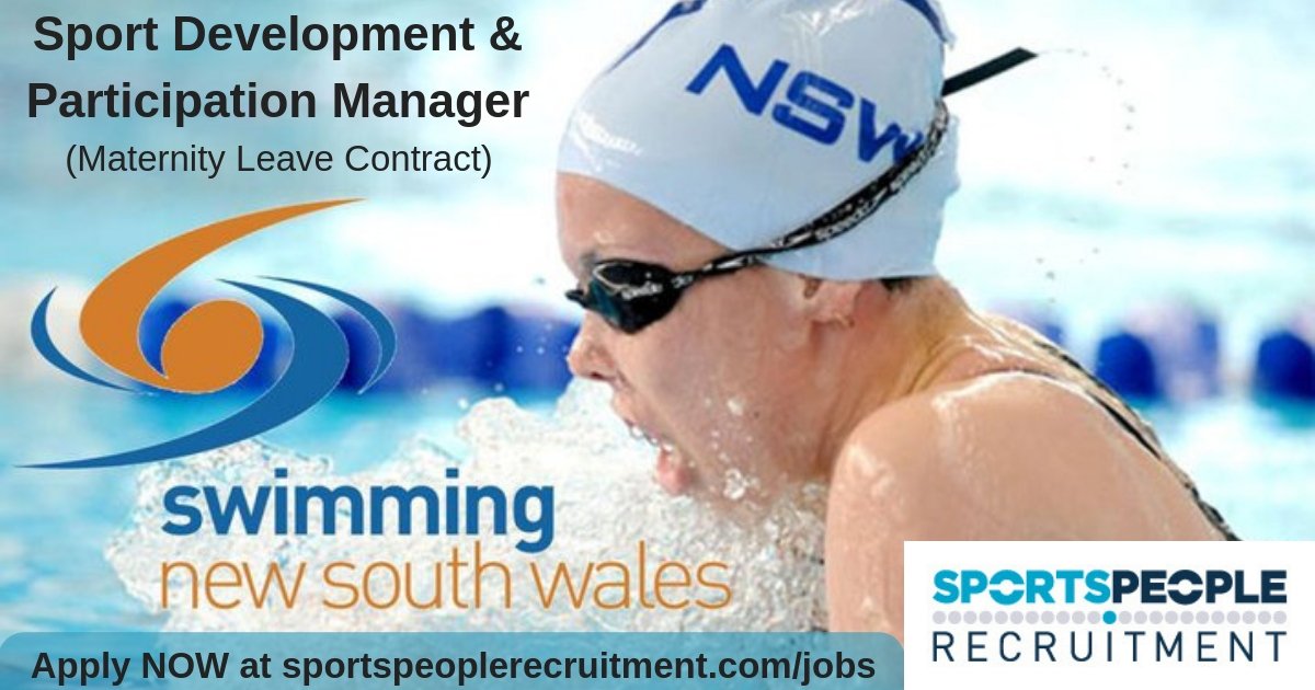 sportpplrecruit's tweet image. Lead the @SwimmingNSW Development Officer network and provide support to areas, clubs, swim schools and facilities to actively grow participation in the sport of Swimming in NSW. 9 month maternity leave contract. Homebush location. Apply NOW at sportspeoplerecruitment.com/jobs
