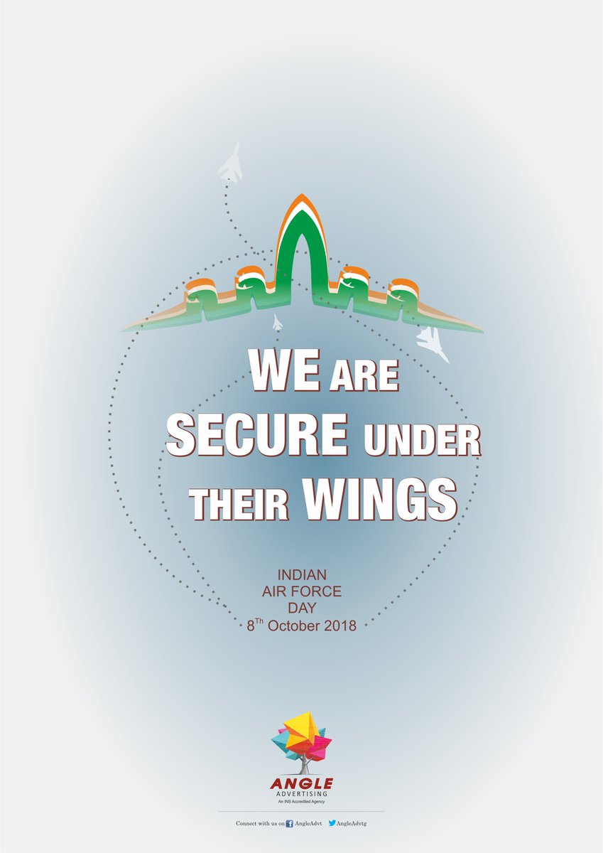 AngleAdvt's tweet photo. We are secure under their wings!!!
Indian Air Force Day | 8th October 2018
#AirForceDay #IndianAirForce #ProudIndians #SaluteToCourage
#Angleadvertising #Angleadvt #Digitalmarketing #branding
#Creativebranding #Videoproduction
@IAF_MCC https://t.co/iDyhRIZERr