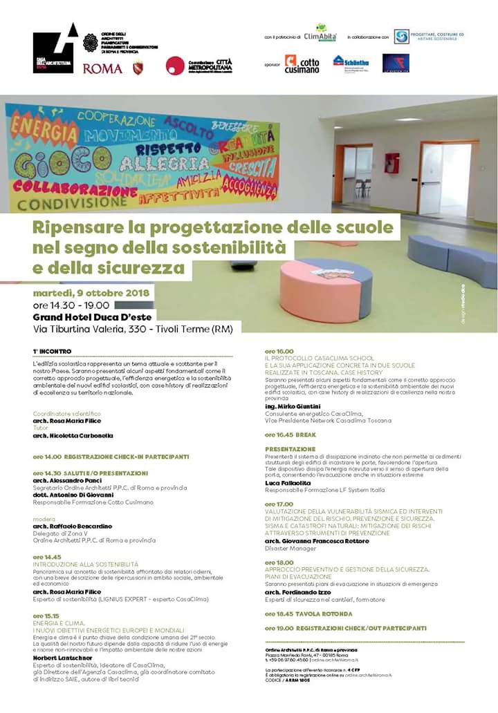 pcasAssociaz's tweet photo. Vi aspettiamo a Tivoli 9/10 ed a Firenze il 7/11! Con @ArchitRoma @CottoCusimano @NLantschner @architettiroma LF SYSTEM S SCHONTHALER https://t.co/tEo4fp2U67