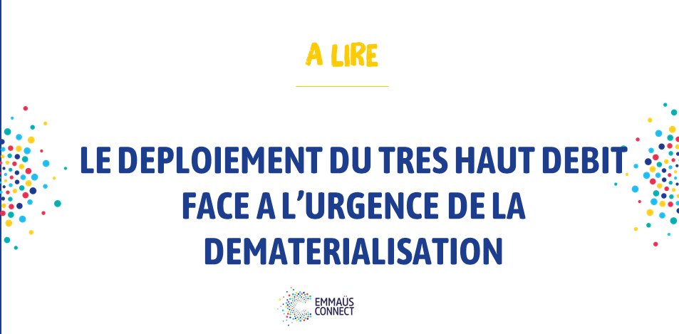 EmmausConnect's tweet image. [A LIRE] Le gouvernement a pour objectif de pouvoir proposer une couverture par la fibre à au moins 80 % de la population en 2022, année qui coïncide avec l'achèvement du passage au #toutnumérique.
#InclusionNumérique
#Accès
#NumPourTous
#TousActeurs
ow.ly/LPwK30m7hOg