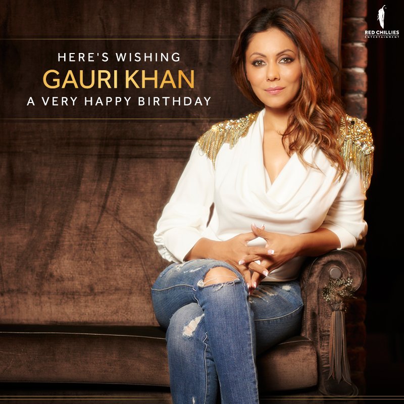 Cheers to the immensely inspiring boss lady on her special day. Wishing <a href="/gaurikhan/">Gauri Khan</a>, a very happy birthday.

#HappyBirthday #Celebrations #GauriKhan #RedChilliesEntertainment #Bollywood