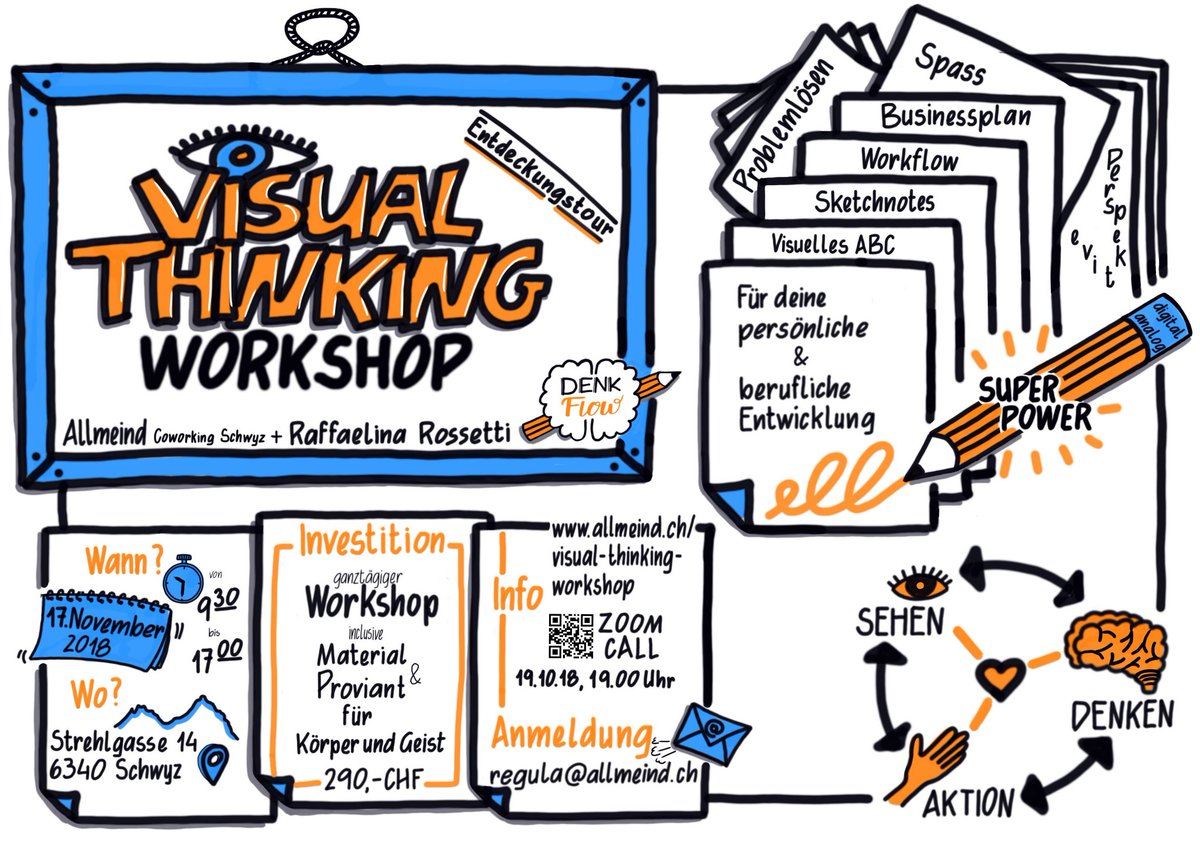 allmeind's tweet photo. Möchtest du dein Denken sichtbar machen? Visual Thinking Workshop mit Raffaelina Rossetti  am 17.11.2018 im Pop Up https://t.co/bvc2zFPyNZ
19.10.,19 Uhr ZoomCall: Überblick Workshop https://t.co/8Jpbi5G8ZI
#workshop #visualthinking #sketchnote #allmeind #businessplan #visual https://t.co/UpyUE1to09