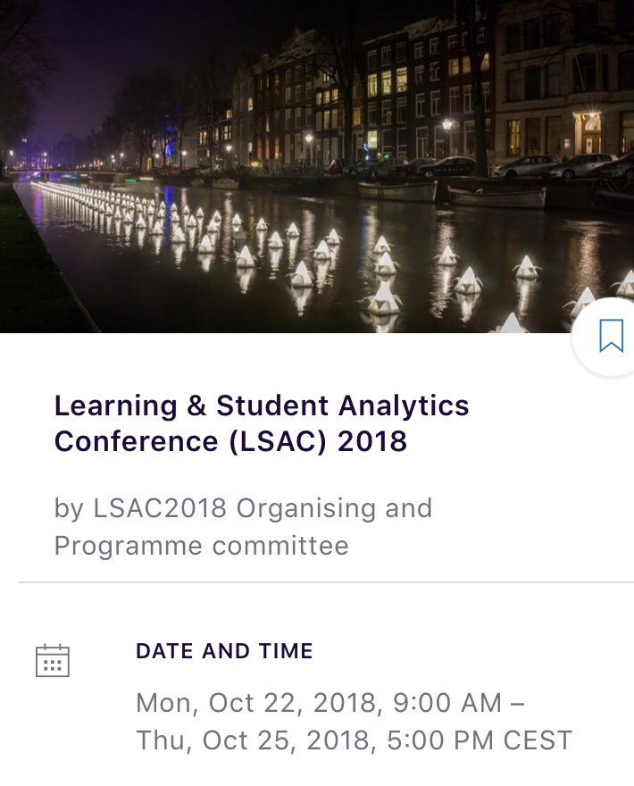 Check lsac2018.org for tickets to the #lsac2018 conference (Oct 22-23) &amp; hackathon (Oct 24-25)! #education #learninganalytics